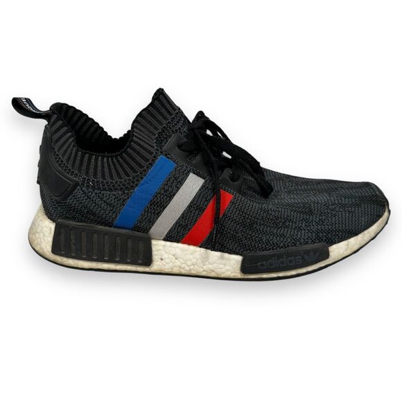 Adidas NMD R1 Primeknit Tri-Color Stripes Running Shoes Men’s US 12 Black BB2887 - Picture 1 of 11